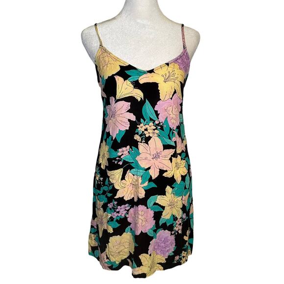 Billabong teal & pink floral print mini beach dress - Picture 1 of 11